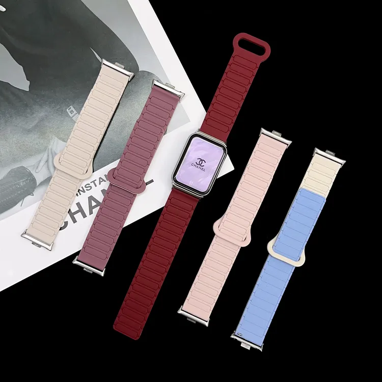 裴蔻 适用小米手环9Pro表带婧怡同款硅胶磁吸工字腕带8Pro红米5/6