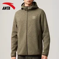 安踏火壳粗针绒运动外套男冬季新款户外连帽保暖抓绒衣952546708