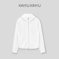 XINYU/芯与『冬日必入叠搭神器』加绒款减龄保暖连帽拉链卫衣 45063
