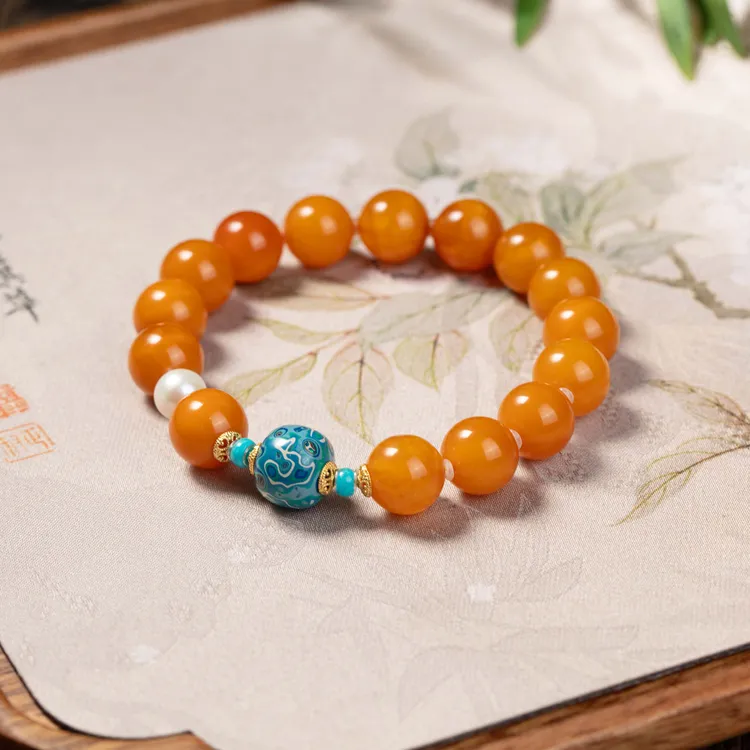 蜜蜡老蜡diy圆珠手串多样性发一约10mm#B1590137