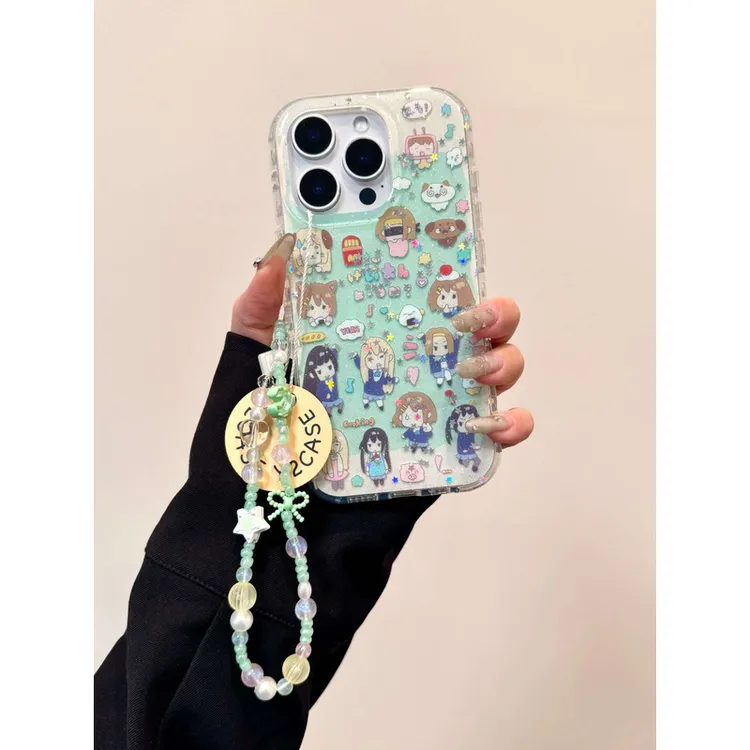 可爱卡通满屏闪片趣味轻音少女IMD手机壳适用iPhone16promax壳15