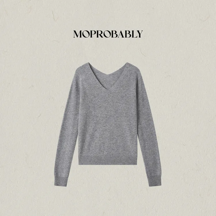 Moprobably李予诺「浅见」"绵羊毛+山羊绒"时尚套头毛衫L5376107