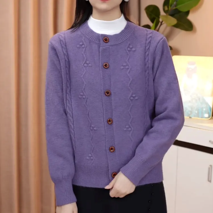 2025新款洋气冬季休闲加厚百搭针织宽松开衫毛衣外套针织衫