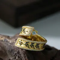 925银戒指 【思嘉】修行系列 · 地藏心咒双圈戒指|多样性发一BA0197