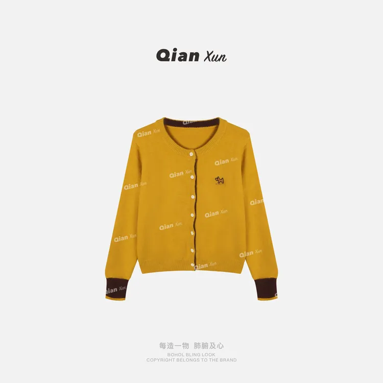 【千寻严选】秋冬时尚休闲百搭洋气减龄小众设计感毛衣QXQ5MY6938A