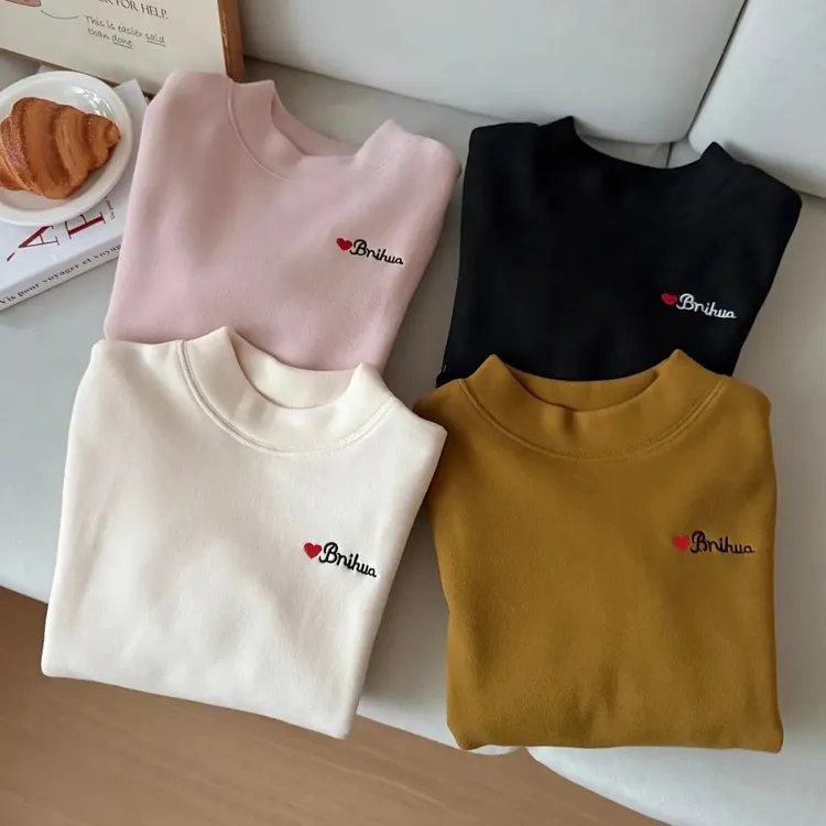 半高领女童秋冬德绒打底衫保暖上衣男童女宝洋气儿童宝宝加绒内搭