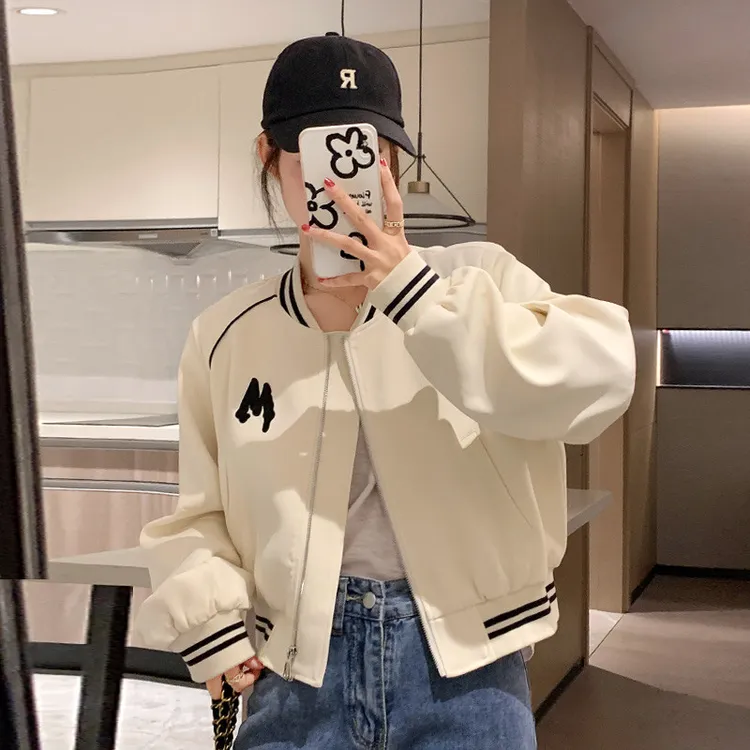 短款棒球服外套女小个子2025秋季新款高级感休闲宽松百搭夹克上衣