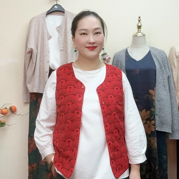 桑蚕丝手工拉丝马甲女冬季蚕丝内胆马甲马夹