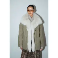 C.L'Audacieuse 小众设计狐狸毛翻毛白鹅羽绒外套 CL25C568