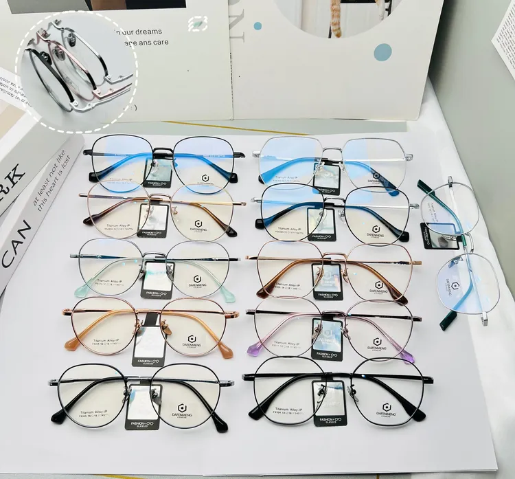 品牌加宽复古钛架 网红金胶 IP电镀