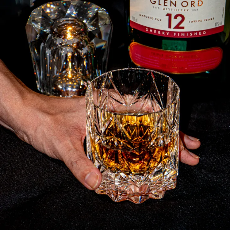 江户切子水晶杯K9高档威士忌酒杯家用欧式手工洋酒杯无铅礼盒包装