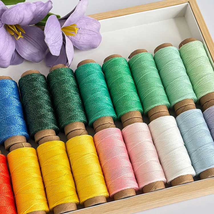 新款6股纯色星空蜡线DIY手工多色80米纸管星空圆蜡线编织线材