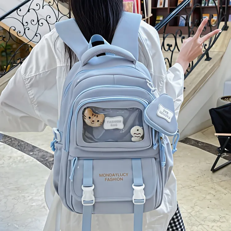 初中生书包女日系ins小众痛包可爱小学生2025新款校园透明双肩包