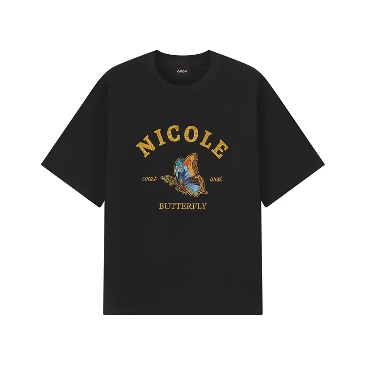 GBGN爱神闪蝶刺绣款夏季男士短袖T恤GBGN1009