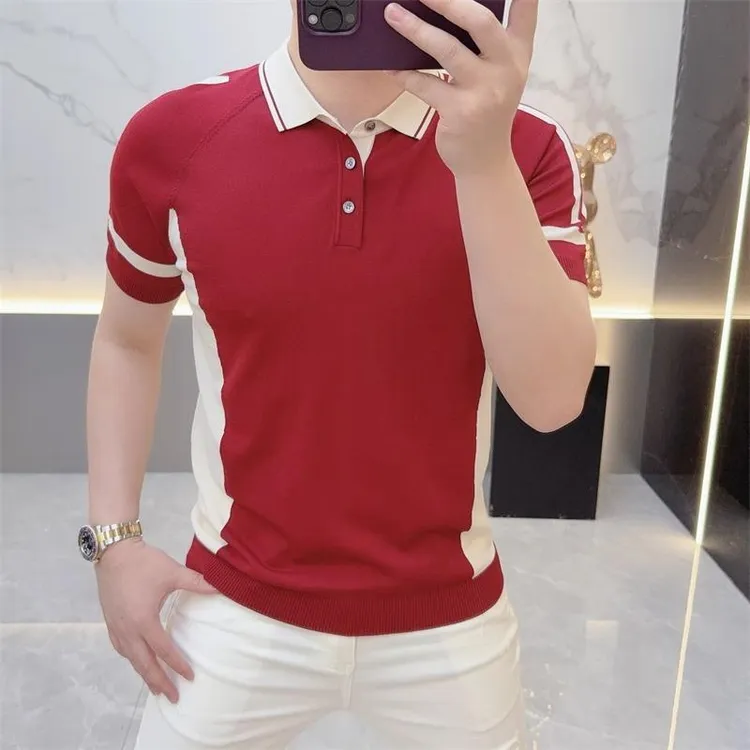 高档欧货短袖T恤男夏季时尚潮流半袖polo衫休闲轻奢品质上衣25372