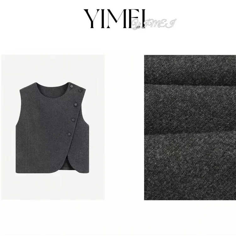 毛呢马甲设计感时尚气质短款背心女装春秋百搭显瘦上衣洋气减龄