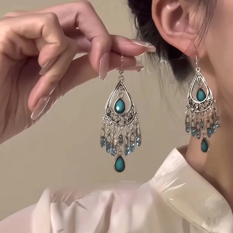 「烟雨江南」新中式国风耳环女民族风古风旗袍汉服高级感流苏耳饰