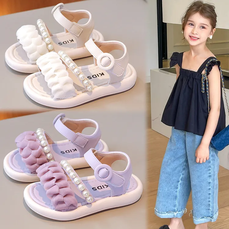 莱比熊女童凉鞋儿童新款夏季软底公主鞋沙滩鞋女孩时尚洋气凉拖鞋