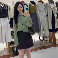 【鞠子JuZi】5123#秋冬新品温柔风翻领提花针织开衫（长约57）