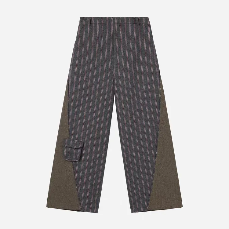 COTEMP MONTAGE SPORT PANTS 25FW新款复古拼接运动长裤阔腿裤女