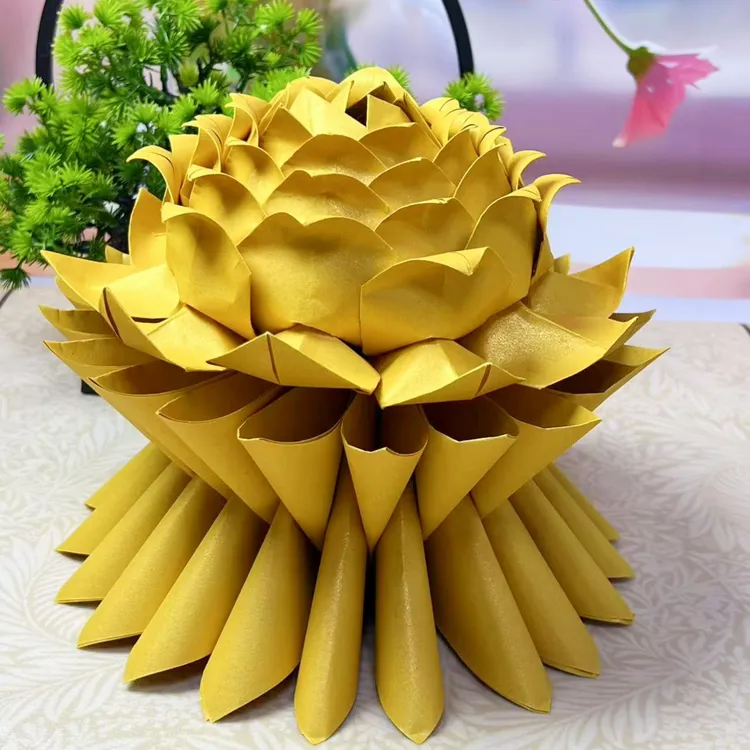 【莲花材料】加厚双面鎏金手工折纸传统，两款折纸