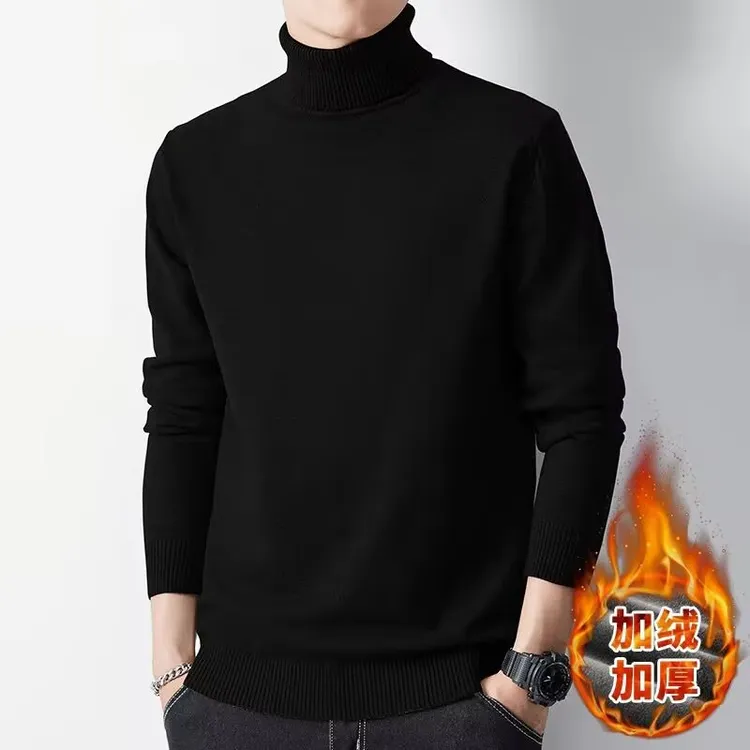 仓石一树简约纯色高领毛衣男装修身针织打底衫秋冬款保暖内搭上衣