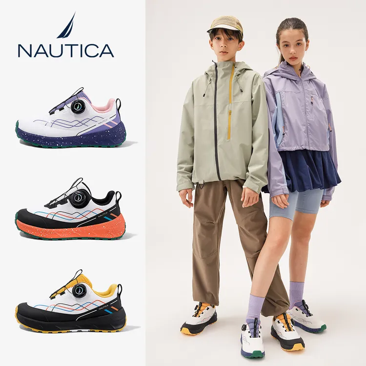 NAUTICA/诺帝卡儿童运动鞋日常户外休闲鞋秋季网面透气中大童鞋子