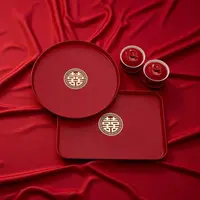 婚庆结婚托盘用的敬茶婚庆红色果盘茶盘喜盘盘子婚礼用品大全订婚