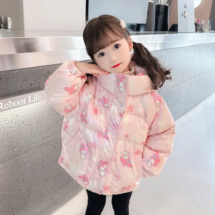 女童冬新款库洛米免洗羽绒服小女孩美乐蒂白鸭绒外套加厚抗寒外衣