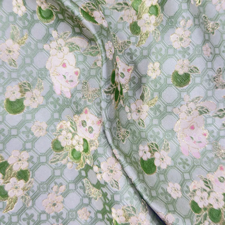 宋锦手作发夹包包葫芦发圈青梅小猫布料面料做包包的布