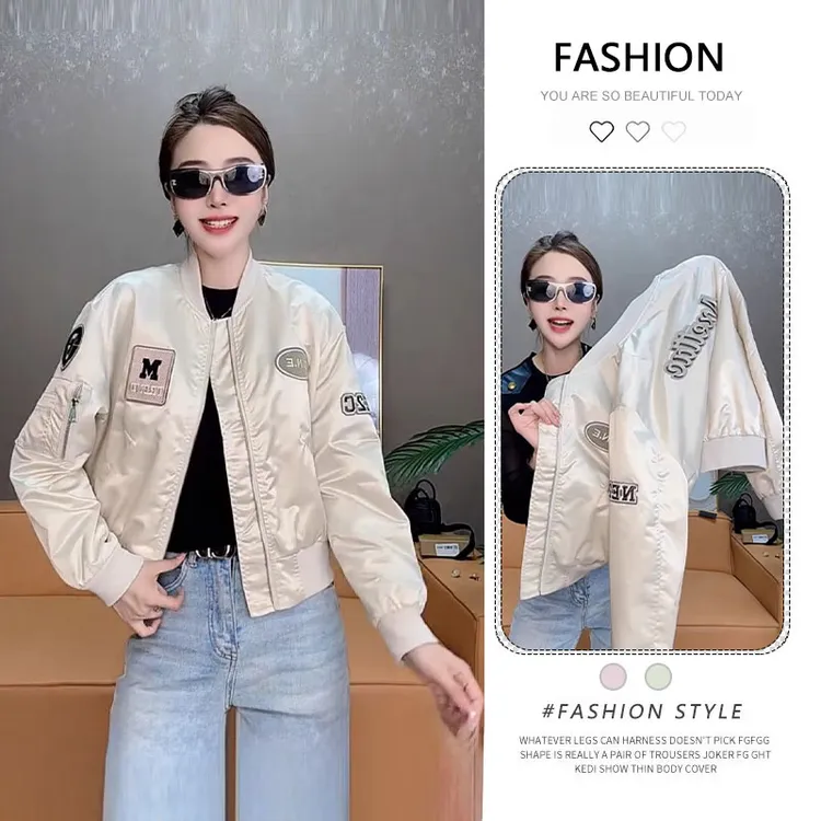 欧货立领棒球服外套女短款2025春秋新款休闲百搭夹克小个子上衣潮