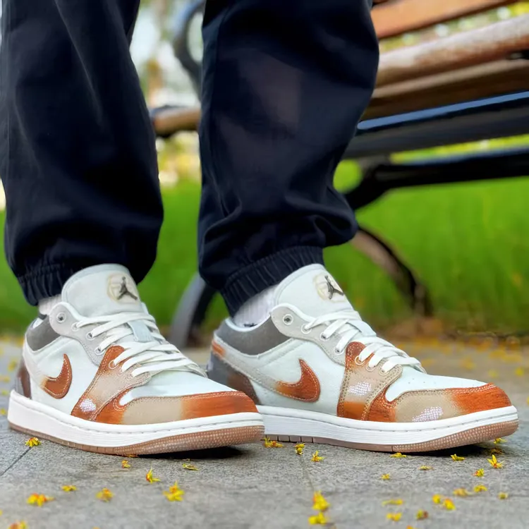 NIKE/耐克美拉德AirJordan1 Low复古扎染牛仔 男款板鞋 IM6664991