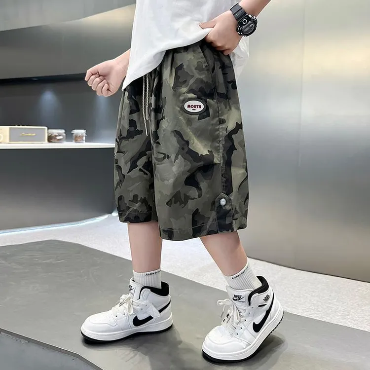 儿童装男童夏季迷彩短裤2025新款大童夏装薄款休闲五分裤帅气中裤