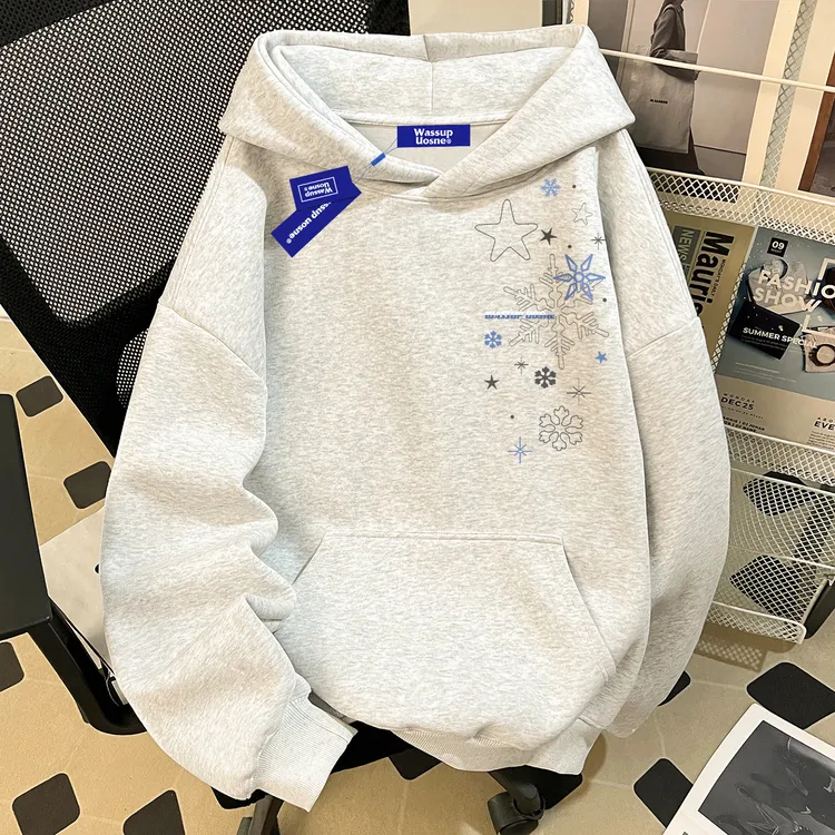 美式潮牌重磅连帽卫衣男生秋季新款hiphop百搭宽松休闲慵懒风外套