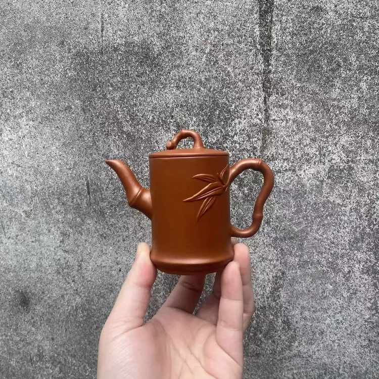 105毫升高身文竹壶朱泥球孔ZMZSM 