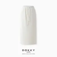 Dokky「雪酥半裙」定纺肌理感毛呢.时髦减龄.双拼腰头半身裙D0242