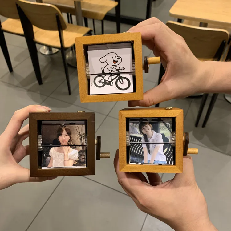 机械手摇动态相册照片八音盒实木手工创意定制情侣纪念一周年礼物