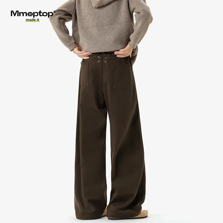 Mmoptop重磅380g毛呢解构西裤男士秋冬季阔腿直筒高级感休闲卫裤