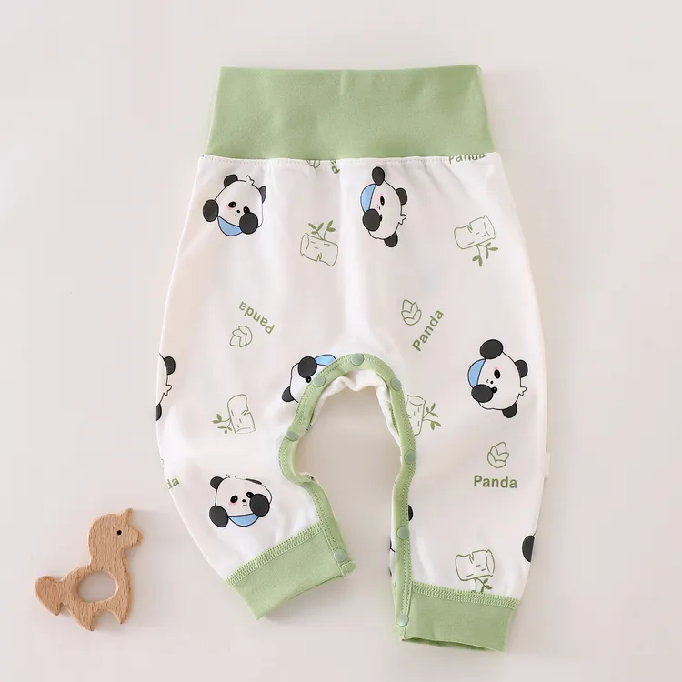 婴儿秋裤A类纯棉免脱高腰护肚婴儿护肚裤子宝宝衣服春秋季可开档