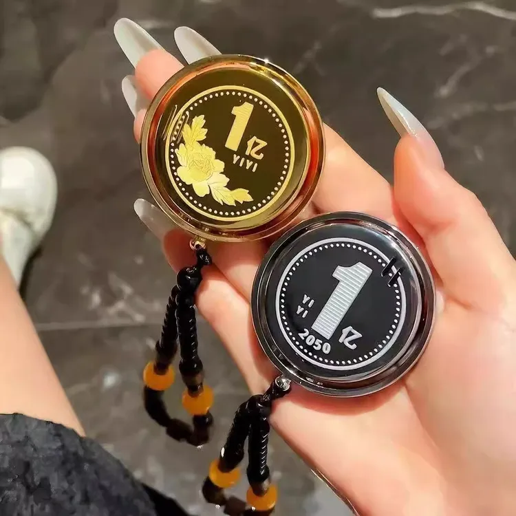 新款旋转大钱1亿硬币打火机创意充气金币稀奇古怪解压陀螺高颜值
