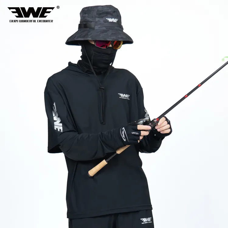 EWE2025新款防晒运动服冰丝面料户外透气轻薄连帽假两件武士袖