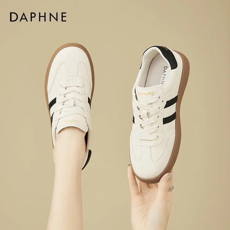 达芙妮休闲板鞋平底鞋子女款爆款2025新款秋冬阔腿裤必备鞋德训鞋商品图