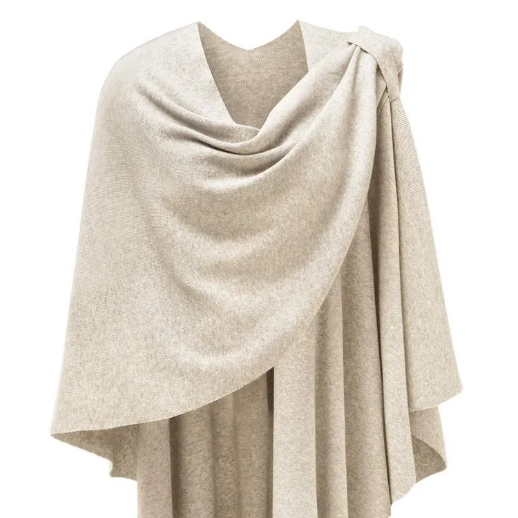 热卖wintershawlsscarves单色针织保暖厚围巾大披肩秋冬女