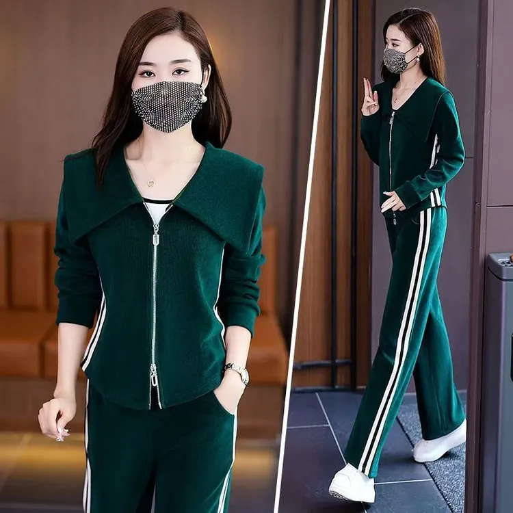 运动套装女春秋2025新款时尚开衫卫衣女士洋气减龄休闲两件套长袖