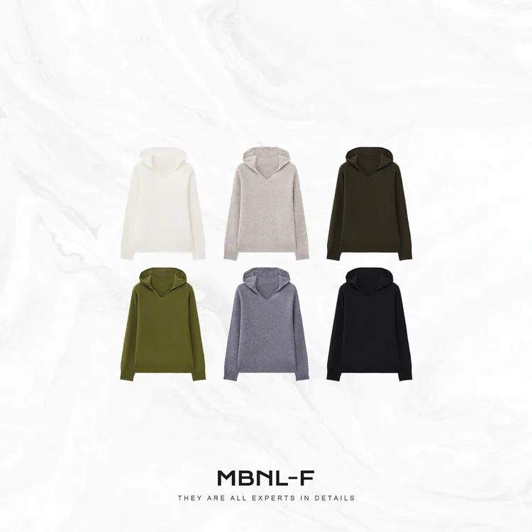 MBNL-F“极简欧系帽衫” 100%进口羊毛密织长袖T恤 秦磊XM-XWY2672