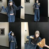 秋冬松弛感亲肤外套+时尚打底休闲裤套装2210