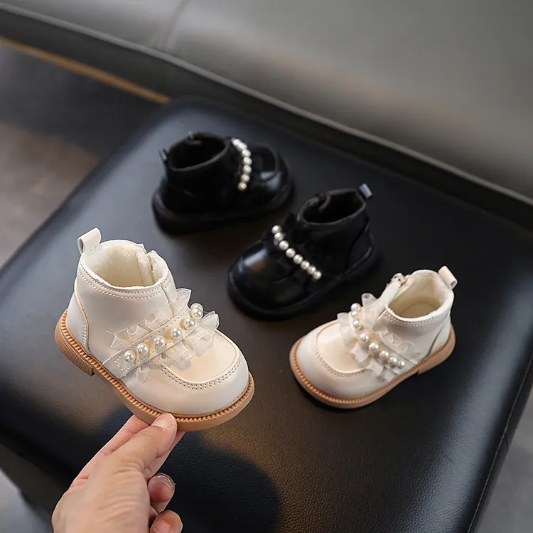 16-25码婴儿学步女宝宝鞋子冬季短靴公主鞋冬款加绒保暖女童棉靴