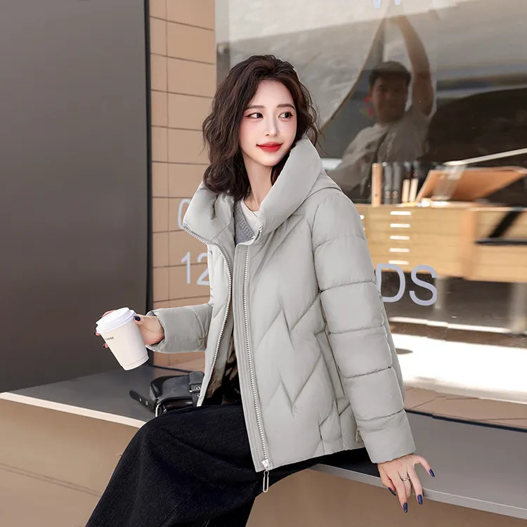 2025年冬季短款大码加厚宽松保暖韩版外套妈妈冬装老钱风棉服外套