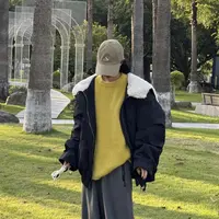 毛领羔毛翻领羽绒服冬季保暖羽绒外套