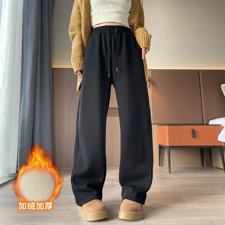 春秋运动裤女秋冬2025新款白色显瘦春秋休闲卫裤小个子直筒裤